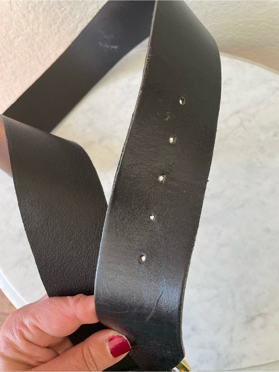 Vintage Escada Rhinestone Buckle by Avignon Black Leather Belt main image 5